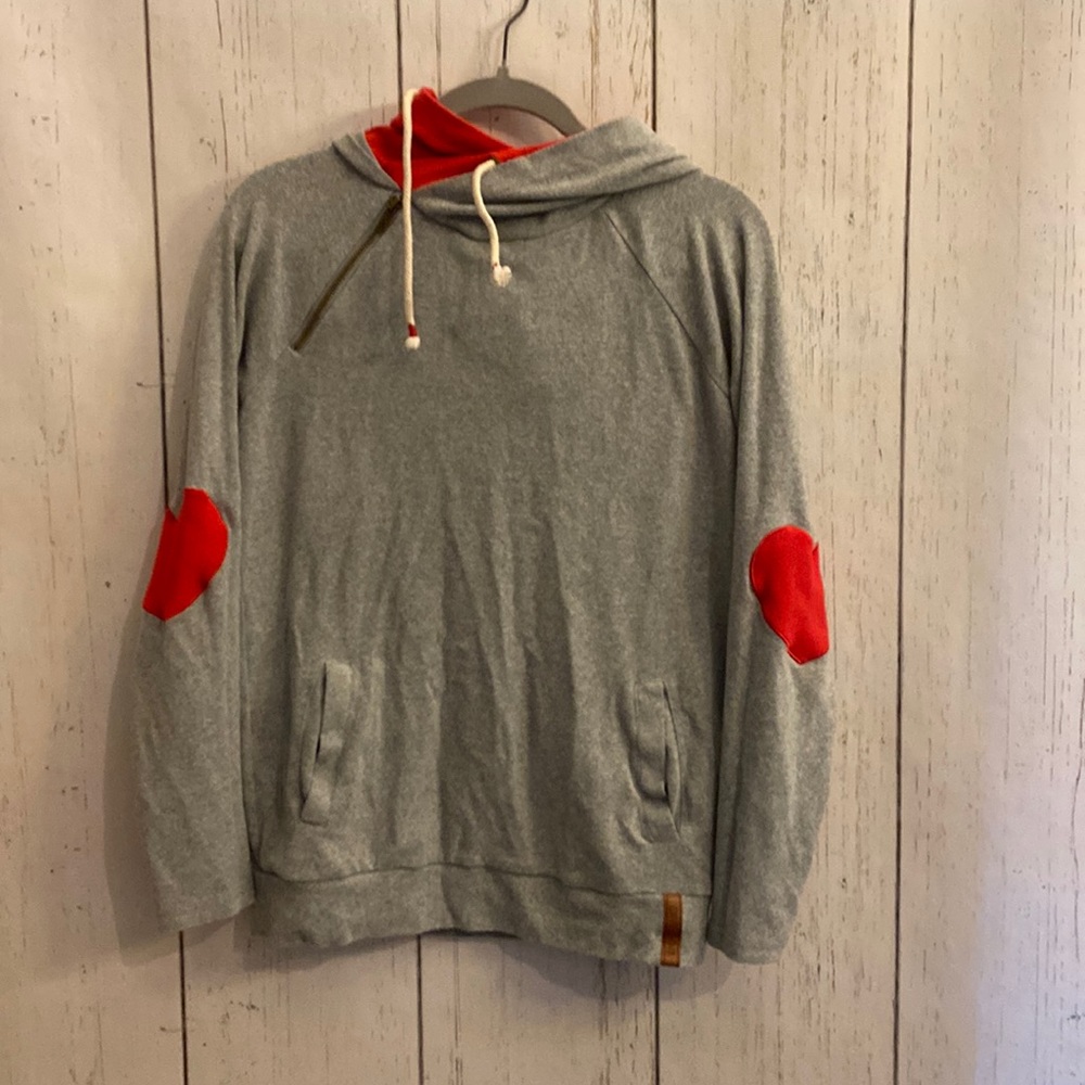 Heart double hooded sweatshirt